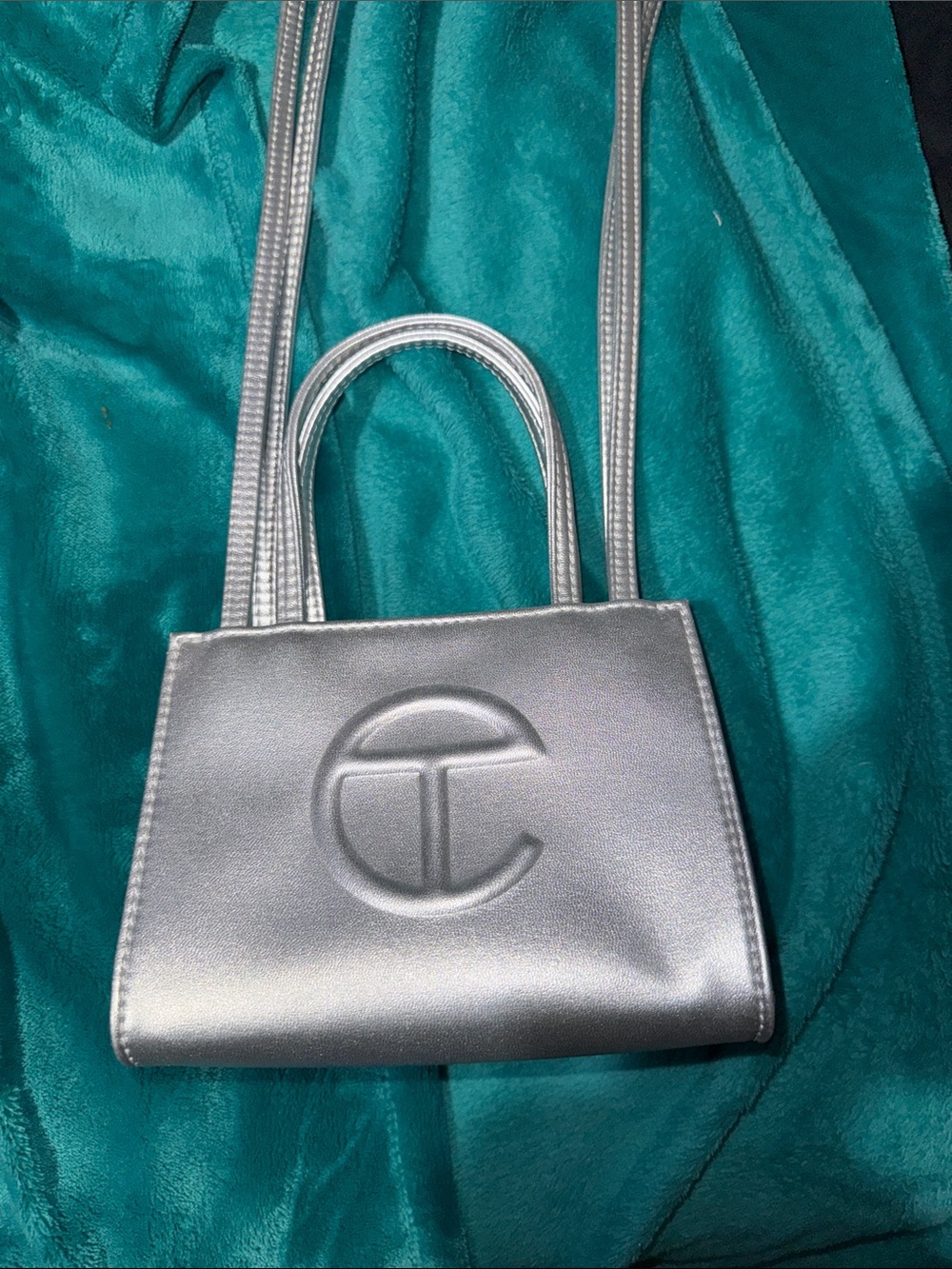 Telfar Mini Metallic Silver Shopping Bag - Picture 2 of 4